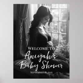 Elegant baby shower foto welkom teken poster