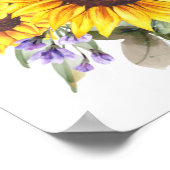 Elegant Baby shower Gele zonnebloem Poster (Hoek)