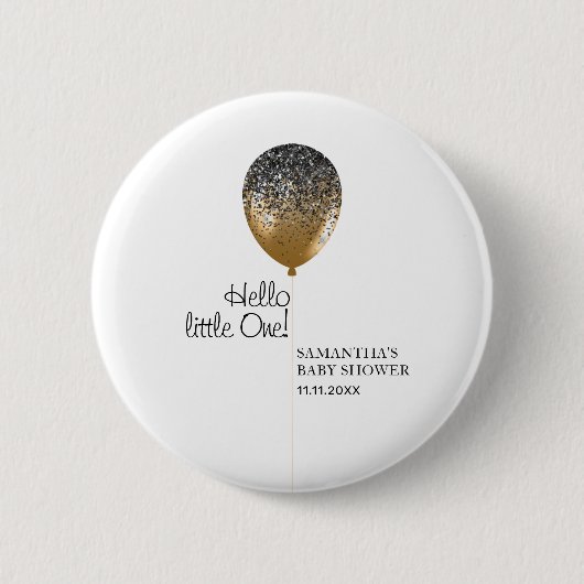 Elegant Baby Shower Gold Balloon Ronde Button 5,7 Cm (Voorkant)