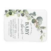 Elegant Baby shower groen Eucalyptus Magneet (Horizontaal)