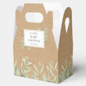 Elegant Baby shower groen laat rustieke kraft Bedankdoosjes (Geopend)