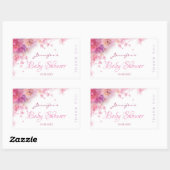 Elegant Baby shower Handgeschreven Script Waterver Rechthoekige Sticker (Vel)