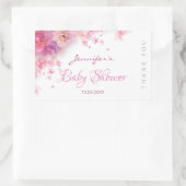 Elegant Baby shower Handgeschreven Script Waterver Rechthoekige Sticker (Tas)