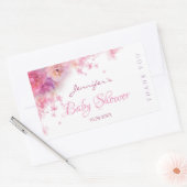 Elegant Baby shower Handgeschreven Script Waterver Rechthoekige Sticker (Envelop)