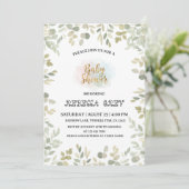Elegant baby shower invitation Card Girl  Kaart (Staand voorkant)