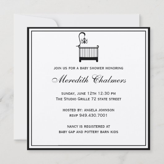 Elegant Baby shower Invitation Kaart (Voorkant)