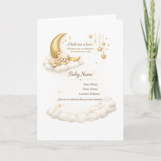 Elegant Baby Shower Invitation Kaart (Voorkant)