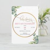 Elegant Baby shower Invitation Kaart (Staand voorkant)