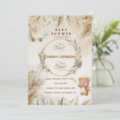 Elegant Baby Shower Invitation | Pink Floral Kaart (Staand voorkant)