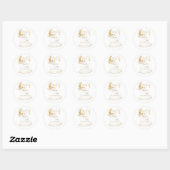Elegant Baby Shower Invitation Ronde Sticker (Vel)