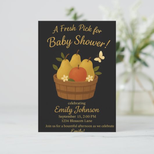 Elegant Baby Shower Invitation Template Save The Date (Staand voorkant)