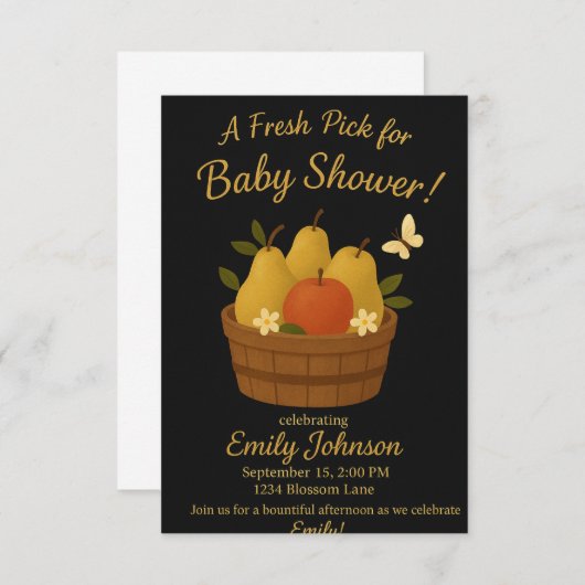 Elegant Baby Shower Invitation Template Save The Date (Voorkant / Achterkant)