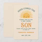 Elegant Baby Shower Invitation with Family Name  Kaart (Voorkant / Achterkant)