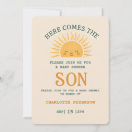 Elegant Baby Shower Invitation with Family Name  Kaart