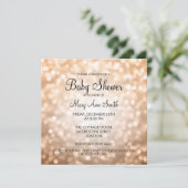 Elegant Baby shower koper Glitter Lichten Kaart (Staand voorkant)