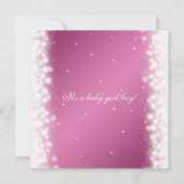 Elegant Baby shower Magic Sparkle Roze Kaart (Achterkant)