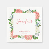 Elegant Baby shower met witte flacon Hydrangea Servet (Voorkant)