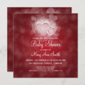 Elegant Baby shower Modern Hearts Red Kaart (Voorkant / Achterkant)
