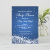 Elegant Baby shower mousserende golf blauw Kaart (Staand voorkant)