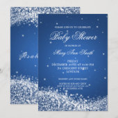 Elegant Baby shower mousserende golf blauw Kaart (Voorkant / Achterkant)