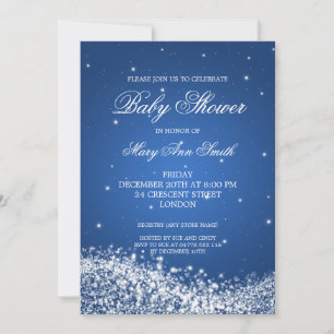 Elegant Baby shower mousserende golf blauw Kaart