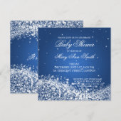 Elegant Baby shower mousserende golf blauw Kaart (Voorkant / Achterkant)