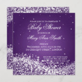 Elegant Baby shower mousserende golf Paars Kaart (Voorkant / Achterkant)