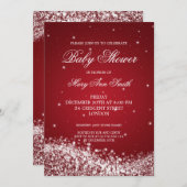 Elegant Baby shower mousserende golf Red Kaart (Voorkant / Achterkant)