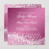 Elegant Baby shower mousserende golf roze Kaart (Voorkant / Achterkant)