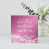 Elegant Baby shower mousserende golf roze Kaart (Staand voorkant)