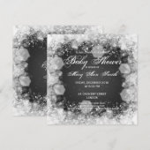 Elegant Baby shower Night Sparkle Black Kaart (Voorkant / Achterkant)
