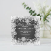Elegant Baby shower Night Sparkle Black Kaart (Staand voorkant)