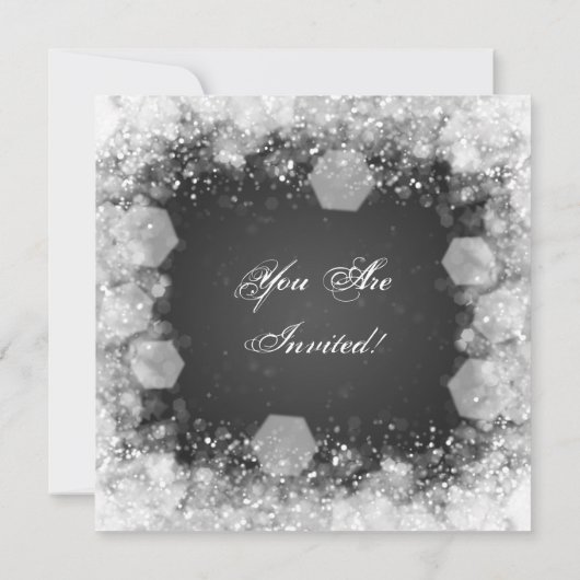 Elegant Baby shower Night Sparkle Black Kaart (Achterkant)