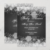 Elegant Baby shower Night Sparkle Black Kaart (Voorkant / Achterkant)