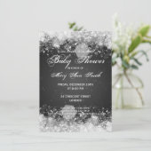 Elegant Baby shower Night Sparkle Black Kaart (Staand voorkant)