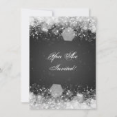 Elegant Baby shower Night Sparkle Black Kaart (Achterkant)