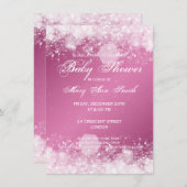 Elegant Baby shower Night Sparkle Pink Kaart (Voorkant / Achterkant)