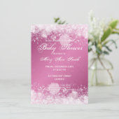 Elegant Baby shower Night Sparkle Pink Kaart (Staand voorkant)