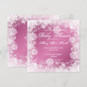 Elegant Baby shower Night Sparkle Pink Kaart (Voorkant / Achterkant)