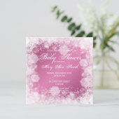 Elegant Baby shower Night Sparkle Pink Kaart (Staand voorkant)