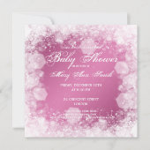 Elegant Baby shower Night Sparkle Pink Kaart (Voorkant)