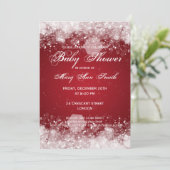 Elegant Baby shower Night Sparkle Red Kaart (Staand voorkant)
