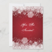 Elegant Baby shower Night Sparkle Red Kaart (Achterkant)