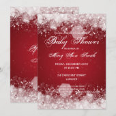 Elegant Baby shower Night Sparkle Red Kaart (Voorkant / Achterkant)