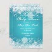 Elegant Baby Shower Night Sparkle Turquoise Kaart (Voorkant / Achterkant)