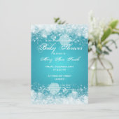 Elegant Baby Shower Night Sparkle Turquoise Kaart (Staand voorkant)