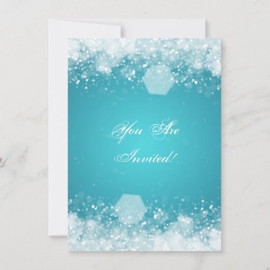 Elegant Baby Shower Night Sparkle Turquoise Kaart (Achterkant)