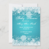 Elegant Baby Shower Night Sparkle Turquoise Kaart (Voorkant)
