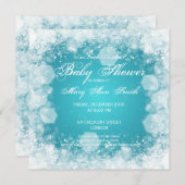 Elegant Baby shower Night Sparkle Turquoise Kaart (Voorkant / Achterkant)