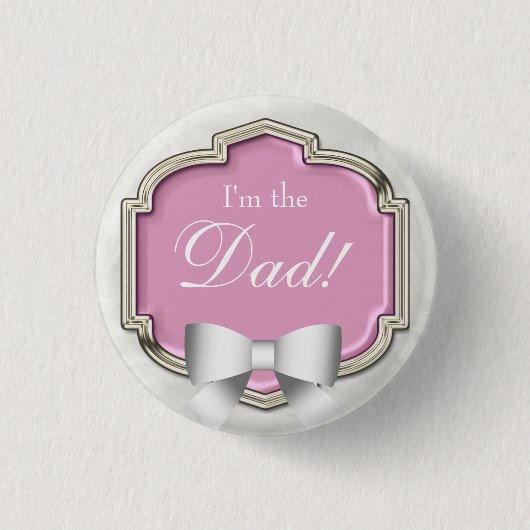 Elegant Baby shower party Ik ben de vader Ronde Button 3,2 Cm (Voorkant)